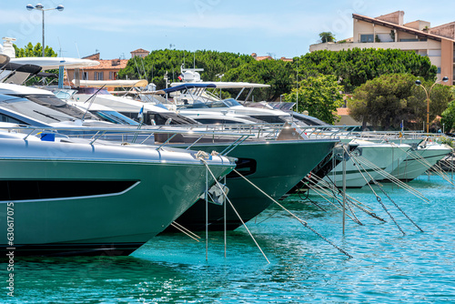 Slika na platnu luxury yachts in a harbour in the Mediterranean Sea