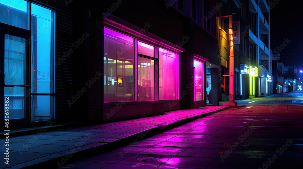 China cyberpunk city night color neon street