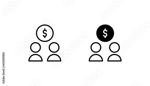 Share Holders icon design with white background stock illustration