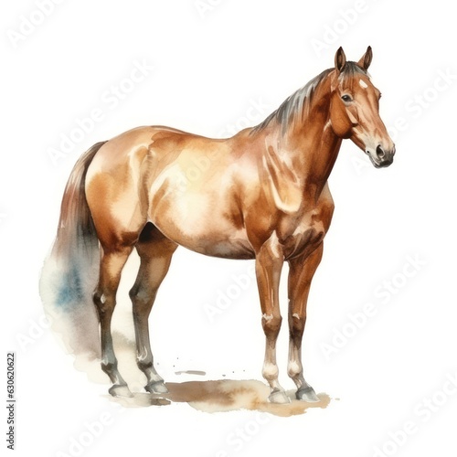 Water color of a horse isolated on white background  Generative AI