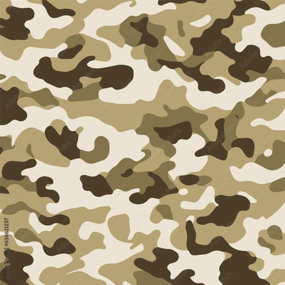 Camouflage seamless pattern. Trendy style camo, repeat print. Vector illustration. Khaki texture, perfect for military army design Camouflage seamless pattern. Trendy style camo, repeat print. Vector illustration. Khaki texture, perfect for military army design