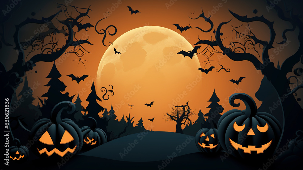Happy Halloween banner or party invitation template