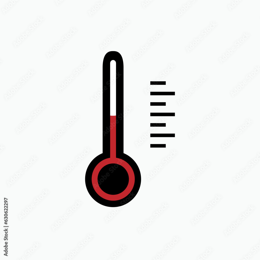 Thermometer Icon. Temperature Measure Symbol - Vector. Thermometer Icon. Temperature Measure Symbol - Vector.