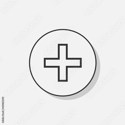 Add Icon. Plus, Positive. Ambulance, Medical Logo. Increase Sign and Symbol for Design, Presentation, Website or Apps Elements - Vector.    