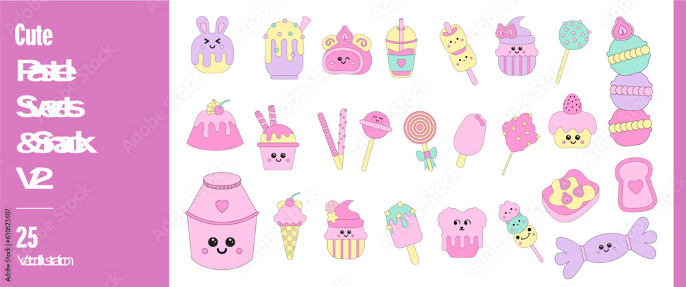 Cute Pastel Sweets and Snack 2