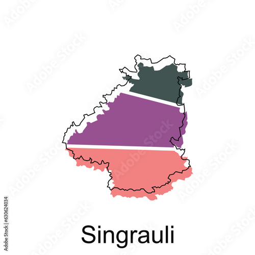 map of Singrauli colorful geometric modern outline, High detailed vector illustration vector Design Template, suitable for your company photo