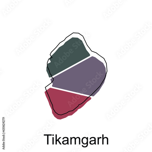 Tikamgarh map. vector map of the India Country. Borders of for your infographic. Vector illustration design template photo
