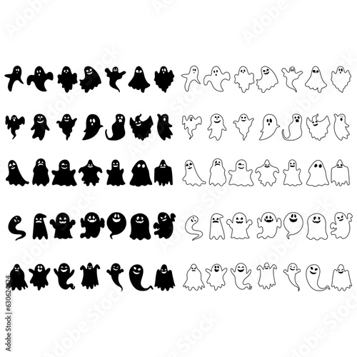 Ghost icon vector set. Phantom illustration sign collection. Specter symbol. Halloween logo. Spirit mark.