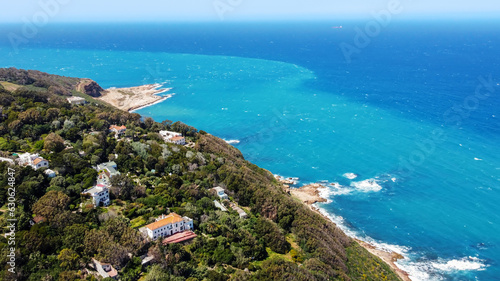 Aerial drone view of Tangier, Morocco