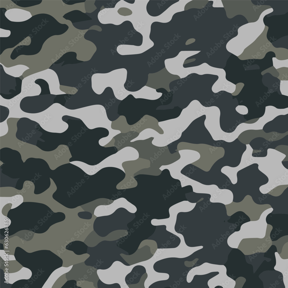 Camouflage seamless pattern. Trendy style camo, repeat print. Vector illustration. Khaki texture, perfect for military army design Camouflage seamless pattern. Trendy style camo, repeat print. Vector illustration. Khaki texture, perfect for military army design