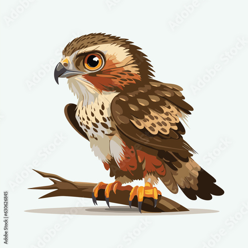vector cute hawk cartoon style