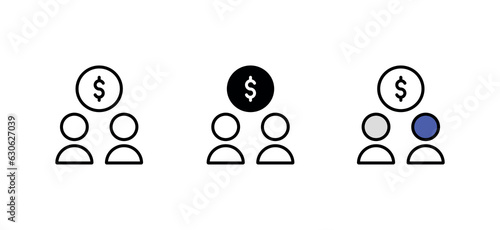 Share Holders icon design with white background stock illustration