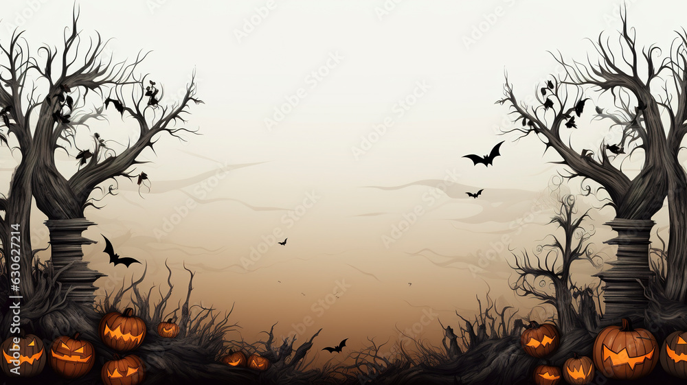 Illustration of Halloween themed border design