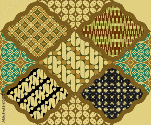 Seamless design of Indonesian batik pattern named SEKAR JAGAD. Traditionally applied on cloth for fashion. Batik texture series number 08. 