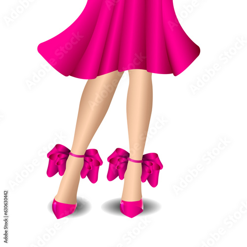 legs in pink shoes