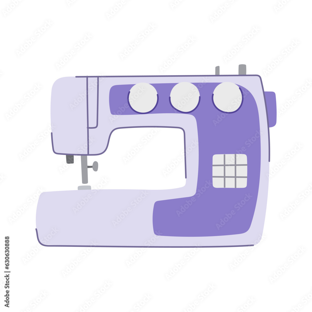factory sew machine cartoon. tailor clothes, stitch ing, equipment dressmaker factory sew machine sign. isolated symbol vector illustration