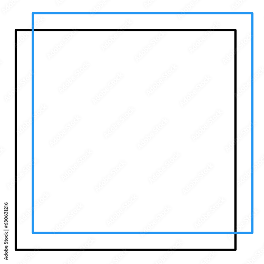 blue black double square frame icon