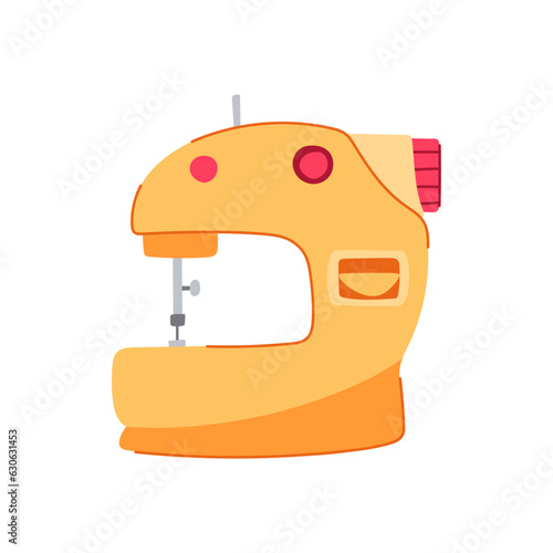 tailor sew machine cartoon. clothes stitch, ing equipment, dressmaker garment tailor sew machine sign. isolated symbol vector illustration
