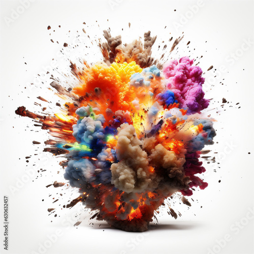 Fotografija An Explosion of Colorful Powders, Generative AI
