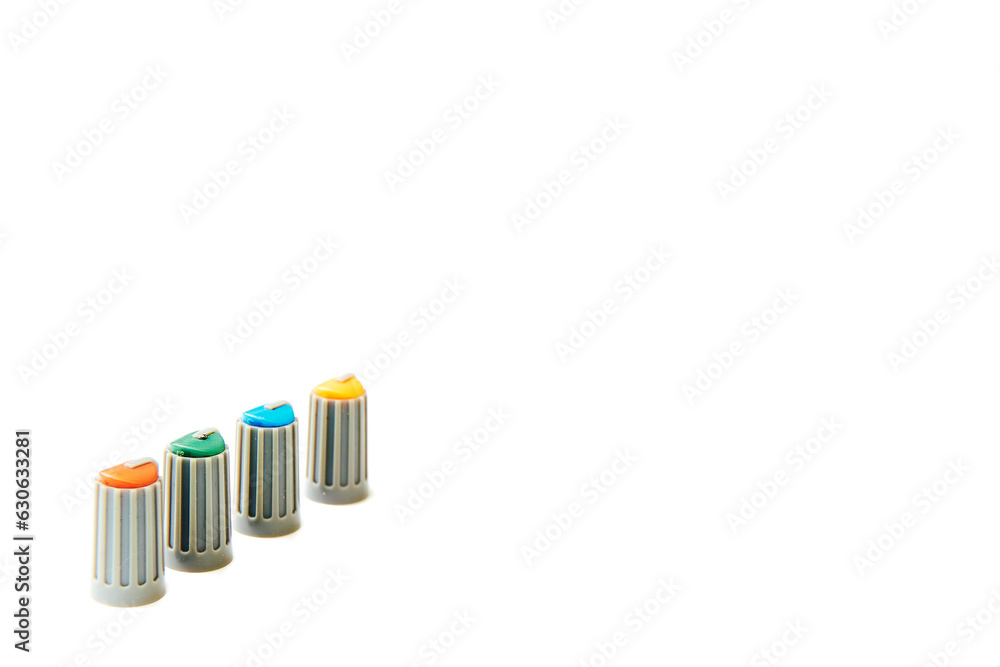 Buttons potentiometers for volume and frequencies of the mixer, amplifier Buttons potentiometers for volume and frequencies of the mixer, amplifier