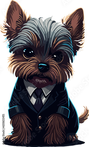 Niedlicher Yorkshire Terrier im Anzug