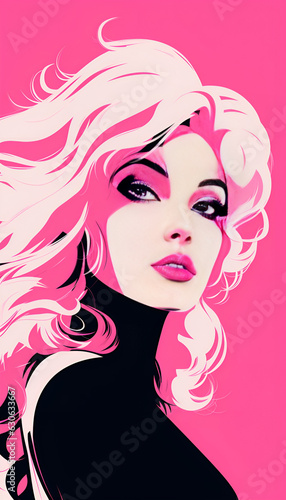portrait of a girl women face hair beauty fashion aet lady style Ai generated