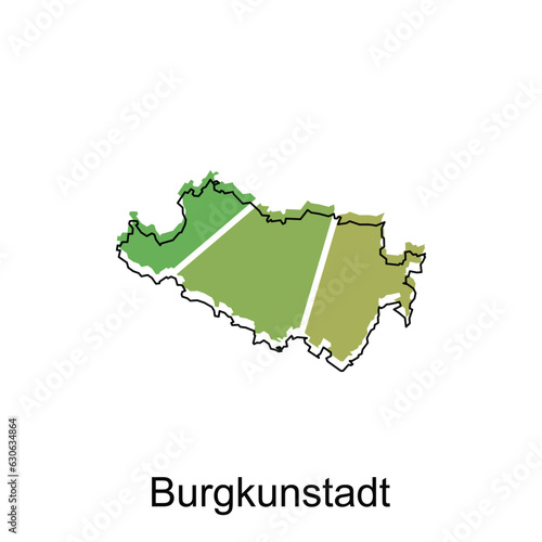 Map of Burgkunstadt colorful geometric outline design, World map country vector illustration template photo