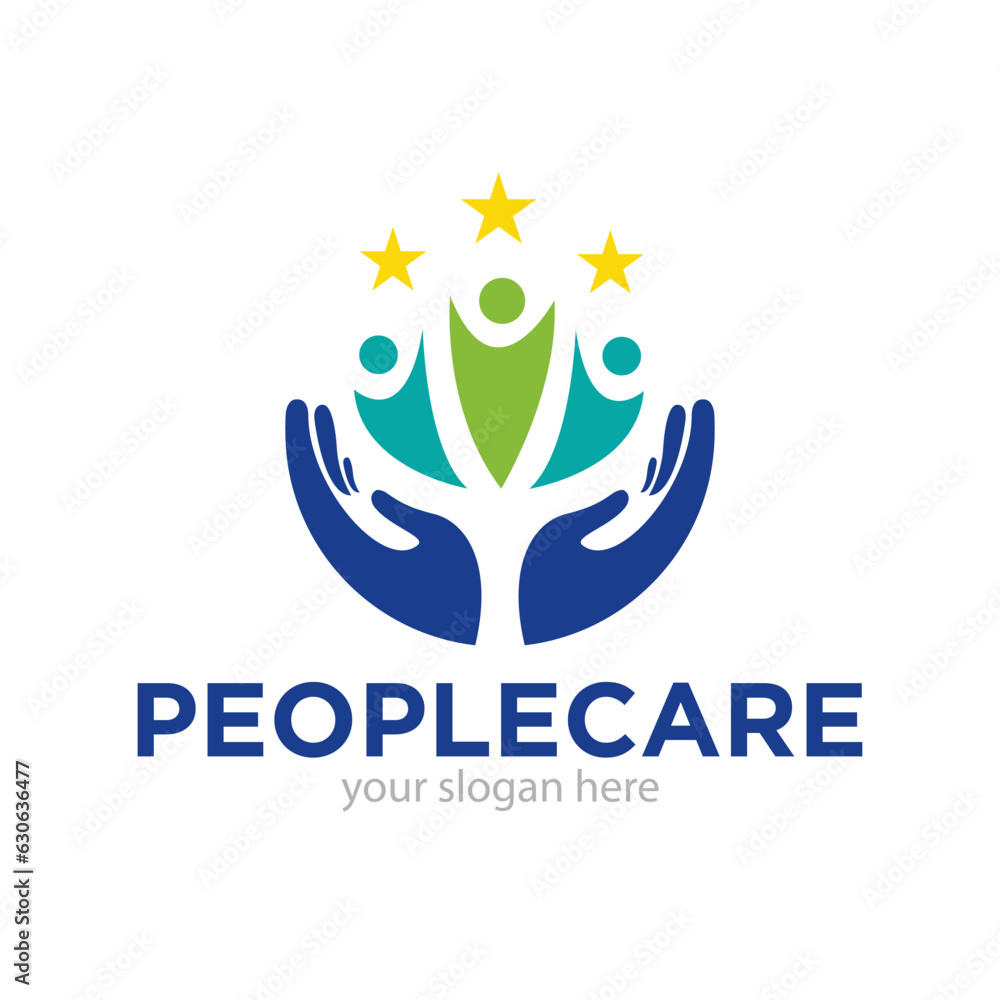 Obraz premium People Care Logo Design Illustration