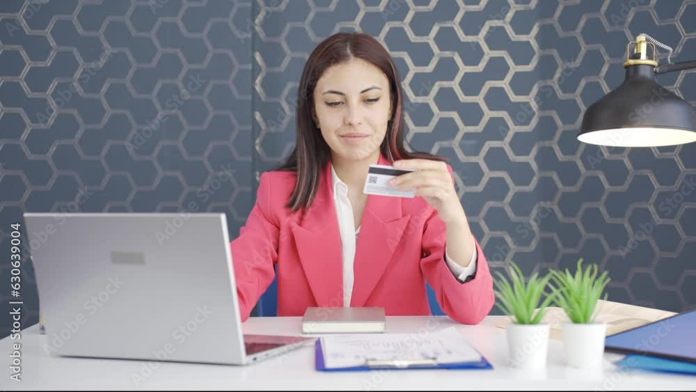 Young business woman shopping with credit card. Young business woman shopping with credit card.