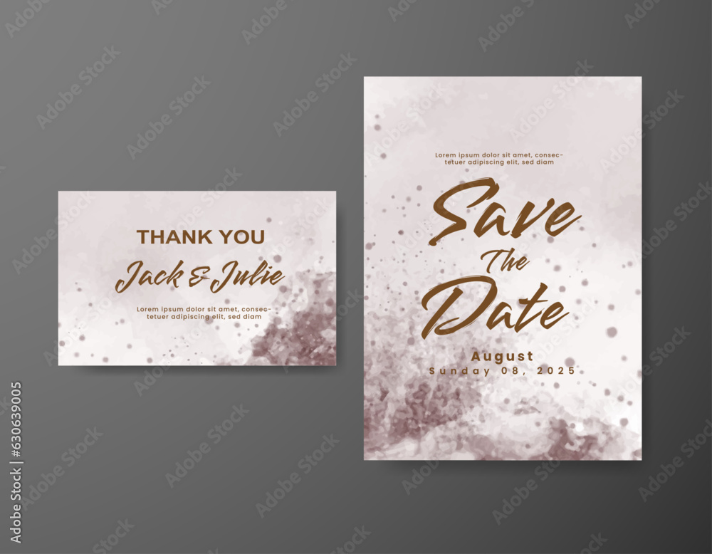 Wedding invitation with abstract watercolor background Wedding invitation with abstract watercolor background
