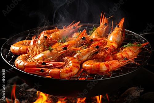Grill Shrimp BBQ style mixed spicy
