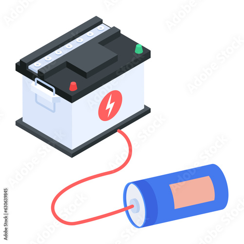 Isometric icon of battery rack 