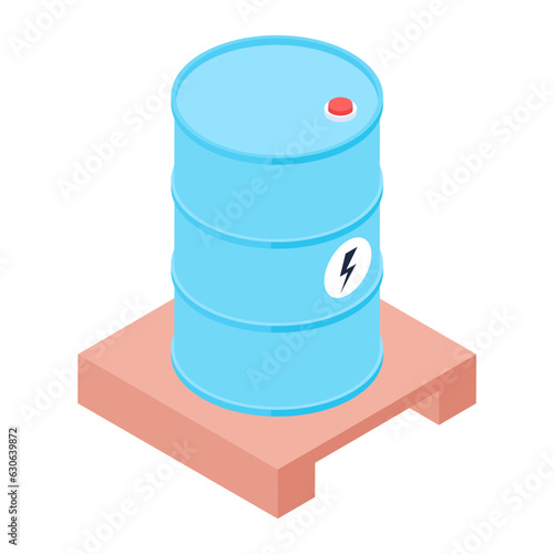 Trendy isometric icon of oil power