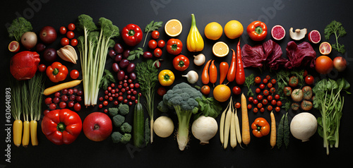Photos Grid Display of Colorful Miniature Produce Still Life