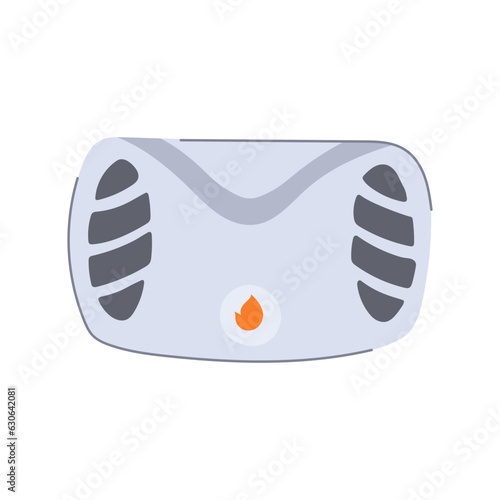 system smoke detector cartoon. monoxide flame, emergency protection, alert office system smoke detector sign. isolated symbol vector illustration