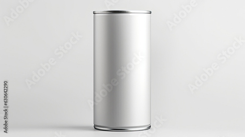 Drink can mockup silver on gray white background 3d illustration rendered