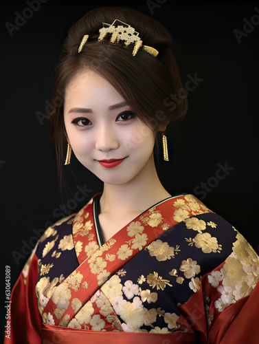 Asian japanese woman kimono fashion character traditional costume