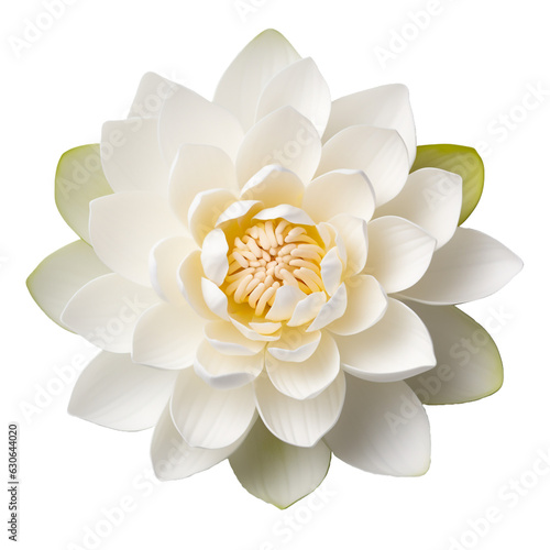 illustration of isolated white lotus flower. Created with Generative AI