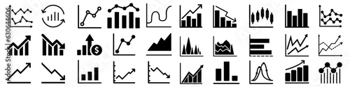 Trading icon vector set. Schedule illustration sign collection. chart symbol. graph logo. analytics mark.