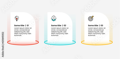 Infographic template. 3 banners with icons and text
