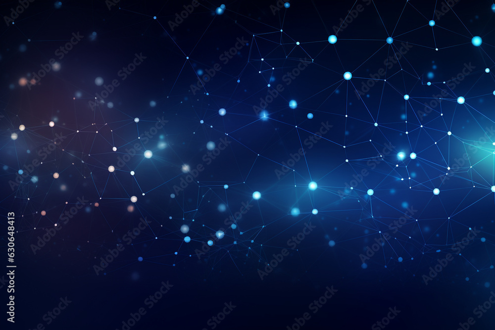 Blue abstract background with a network grid and particles connected, abstract plexus line digital technology background, Generative AI Blue abstract background with a network grid and particles connected, abstract plexus line digital technology background, Generative AI