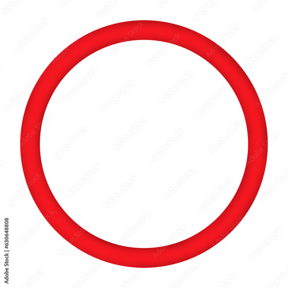 Red Round Photo Frame Isolated on White Red Round Photo Frame Isolated on White