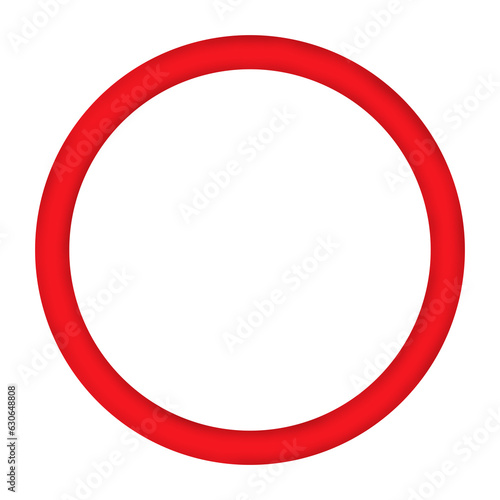 Free Download Red Round Photo Frame Isolated on White - GFXLoad