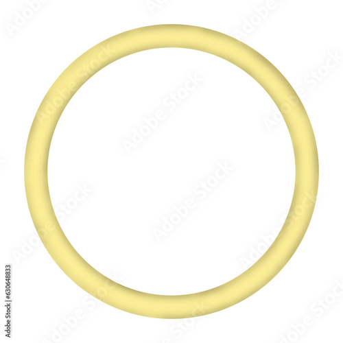 Yellow Round Photo Frame Isolated on White