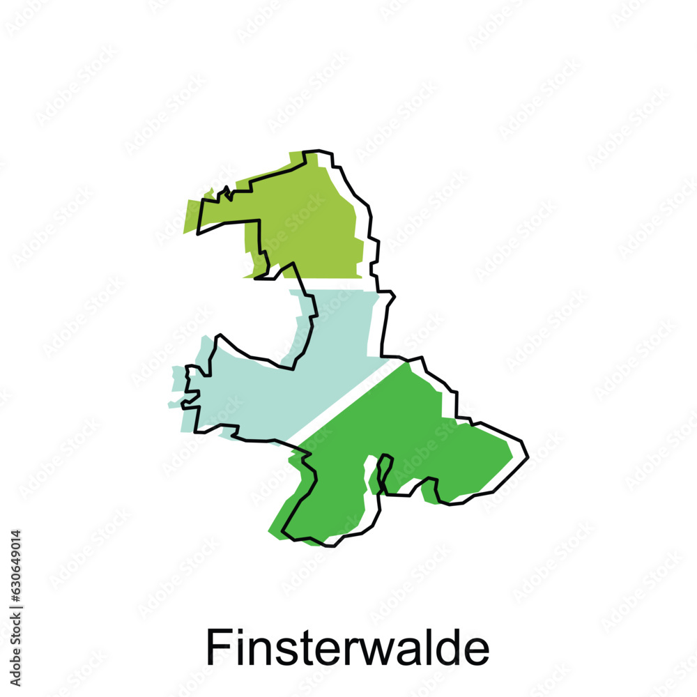 Finsterwalde City of German map vector illustration, vector template with outline graphic sketch style isolated on white background