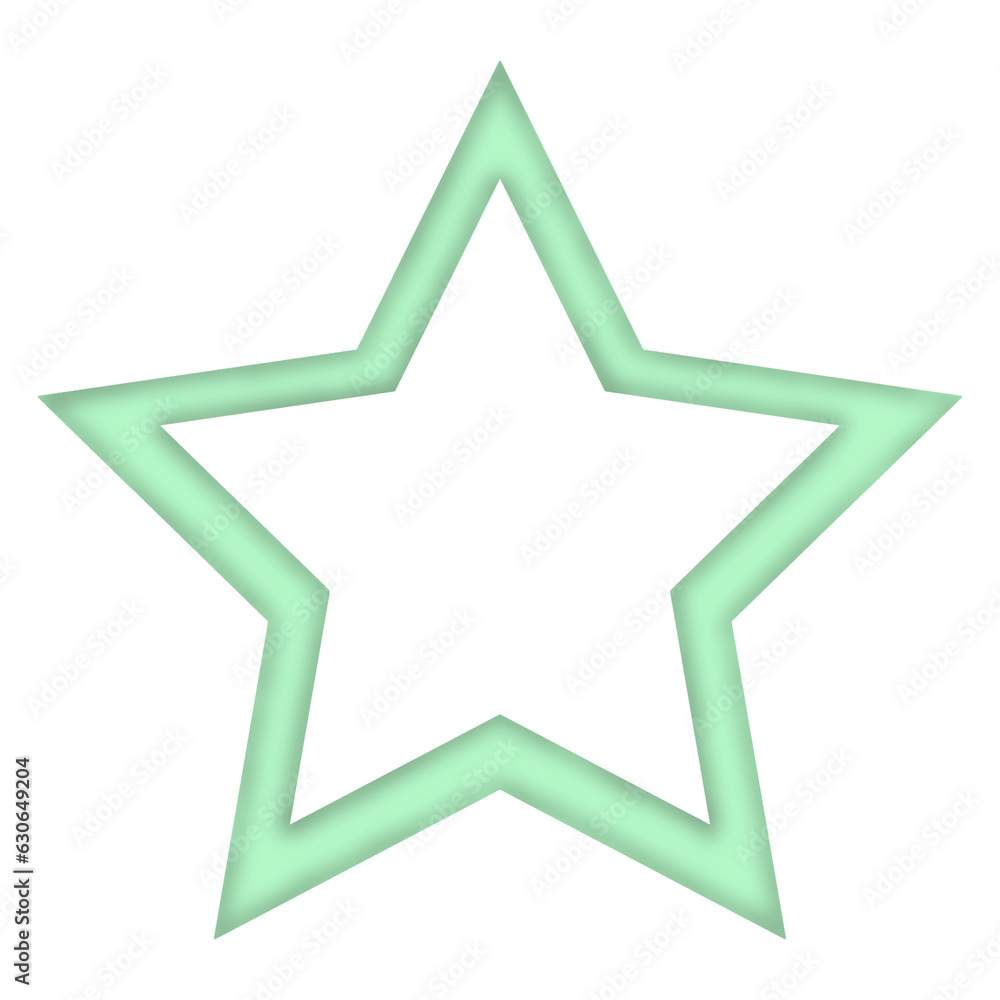 Green Star-Shaped Photo Frame Isolated on White Green Star-Shaped Photo Frame Isolated on White