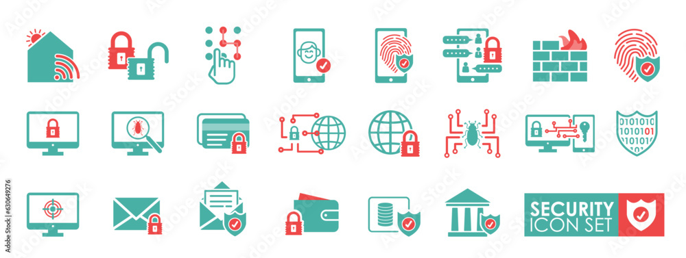A solid collection of Security icons set. Containing performance, mobile security, cyber security, protection, keylock, and unlock. A solid collection of Security icons set. Containing performance, mobile security, cyber security, protection, keylock, and unlock.