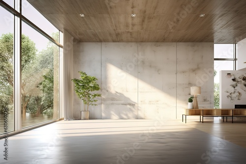 Interior of modern living room panorama 3d rendering,Generative AI © Azar