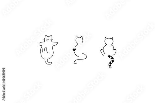 minimalist cat illustration design, cat line art design, cat abstract art