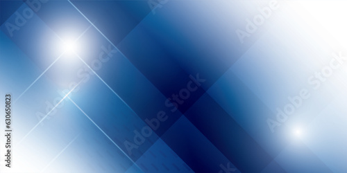 Abstract blue and white neon light on dark blue background with rectangle shape. Vector illustration.